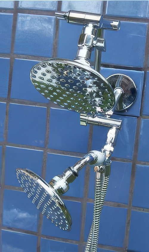 Double 5 1/4 Inch Rainshower and 5 1/4 Inch Handheld Rainshower Double 5 1/4 Inch Rainshower and 5 1/4 Inch Handheld Rainshower