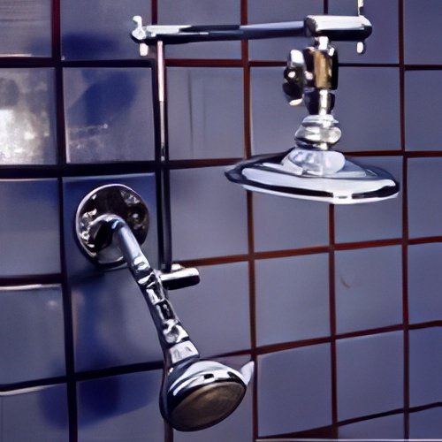 Double Shower Head with 5 1/4" Rainshower and Super 5 Blue Double Shower Head with 5 1/4" Rainshower and Super 5 Blue