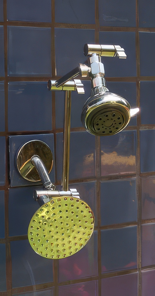 Double Super 5 Blue and 5 1/4" Rainshower Double Super 5 Blue and 5 1/4" Rainshower