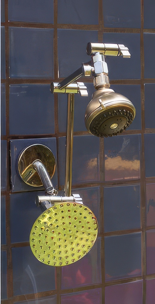 Double Super 5 Grey and 5 1/4" Rainshower